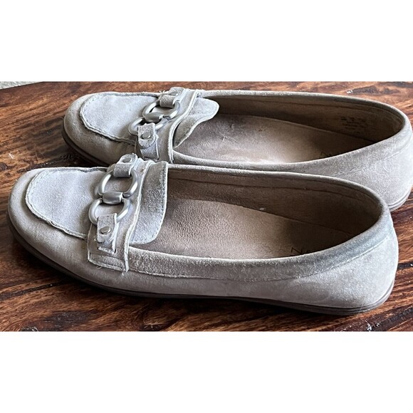 Naturalizer Shoes Slip On Loafer Flats Comfort Blue Suede Buckle 8 Career Preppy - Picture 4 of 8